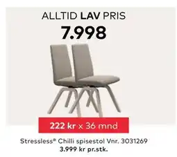 Skeidar Stressless Chilli spisestol, NOK 7998 tilbud