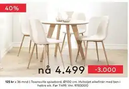 Skeidar Townsville spisebord, NOK 4499 tilbud