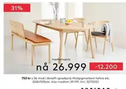 Skeidar Amalfi spisebord, NOK 39199, Medlemspris tilbud