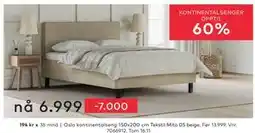 Skeidar Oslo kontinentalseng, NOK 6999 tilbud