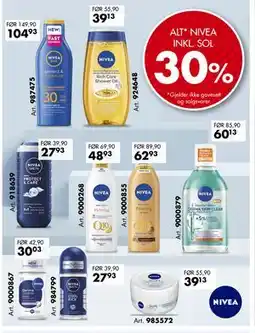 Sparkjøp ALT* NIVEA INKL. SOL tilbud