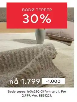 Skeidar BODØ TEPPER, NOK 1799 tilbud