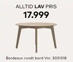Skeidar Bordeaux rundt bord, NOK 17999 tilbud