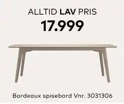 Skeidar Bordeaux spisebord, NOK 17999 tilbud