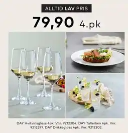 Skeidar DAY Hvitvinsglass 4pk, NOK 79.9 tilbud