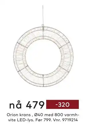 Skeidar Orion krans, NOK 479 tilbud