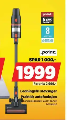 POWER Ledningsfri støvsuger, NOK 1999 tilbud