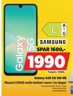 POWER Galaxy A26 5G 128 GB, NOK 1990 tilbud