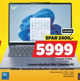 POWER Lenovo IdeaPad Slim 3 Bærbar PC, NOK 5999 tilbud