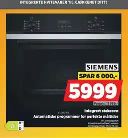 POWER Integrert stekeovn, NOK 5999 tilbud