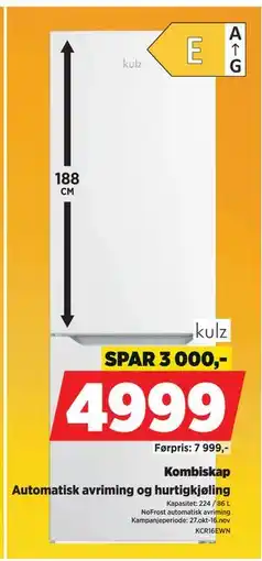 POWER Kombiskap, NOK 4999 tilbud