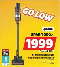 POWER Ledningsfri støvsuger, NOK 1999 tilbud