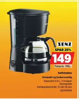 POWER Kaffetrakter, NOK 149 tilbud
