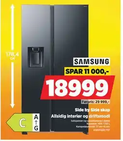 POWER Side by Side skap, NOK 18999 tilbud