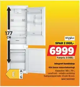 POWER Integrert kombiskap, NOK 6999 tilbud