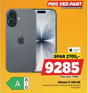 IPhone 17 256 GB, NOK 9285