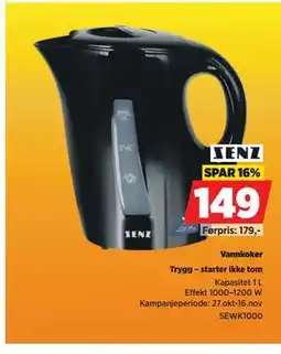 POWER Vannkoker, NOK 149 tilbud