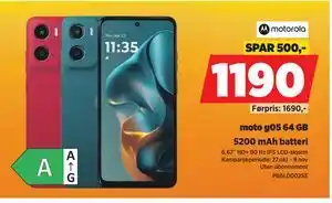 POWER moto g05 64 GB, NOK 1190 tilbud