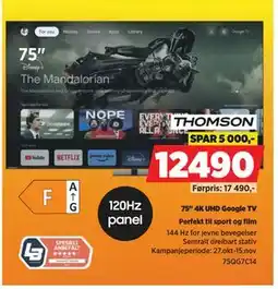 POWER 75 4K UHD Google TV, NOK 12490 tilbud