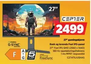 POWER 27 gamingskjerm, NOK 2499 tilbud