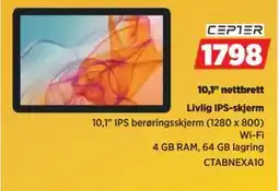 POWER 10,1 nettbrett, NOK 1798 tilbud