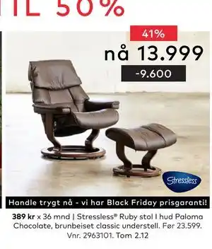 Stressless Ruby stol I hud Paloma Chocolate, NOK 13999