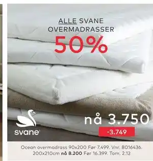 Skeidar ALLE SVANE OVERMADRASSER tilbud