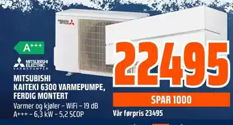 Mitsubishi kaiteki 6300 varmepumpe, ferdig montert