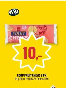 Coop Prix Coop fruit chews3 tilbud