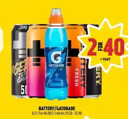 Coop Prix Battery/gatorade tilbud