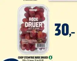 Coop Prix Coop steinfrie røde druer tilbud