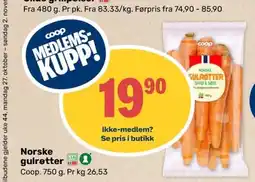Coop Marked Norske gulrøtter tilbud