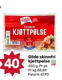 Coop Marked Gilde skinnfri kjøttpølse tilbud