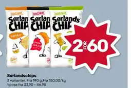 Coop Marked Sørlandschips tilbud