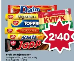 Coop Marked Freia smȧsjokolader tilbud