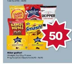 Coop Marked Nidar godteri tilbud