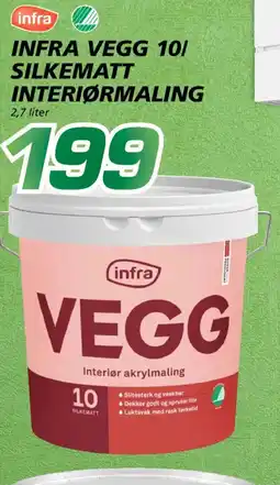 Coop Byggmix Infra vegg 10/ silkematt interiørmaling tilbud