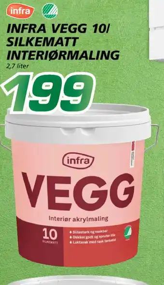 Coop Byggmix Infra vegg 10/ silkematt interiørmaling tilbud
