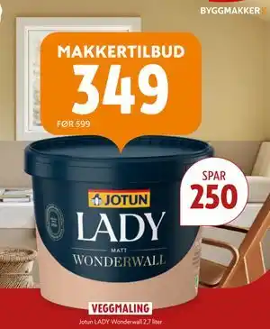 Jotun LADY Wonderwall 2,7 liter, NOK 349
