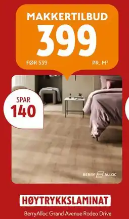 Byggmakker BerryAlloc Grand Avenue Rodeo Drive, NOK 399 tilbud
