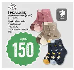 Sport Outlet Trolleløv ullsokk (3 par), NOK 150 tilbud