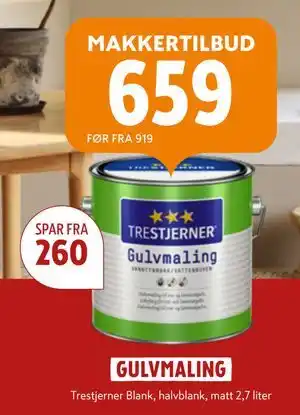 Byggmakker Trestjerner Blank, halvblank, matt 2,7 liter, NOK 659 tilbud