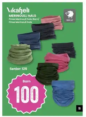 Sport Outlet MERINOULL HALS, NOK 100 tilbud