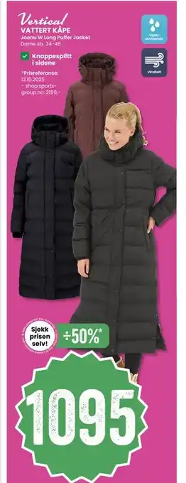 Sport Outlet VATTERT KÅPE, NOK 1095 tilbud