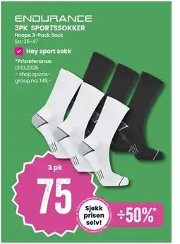 Sport Outlet 3PK SPORTSSOKKER, NOK 75 tilbud