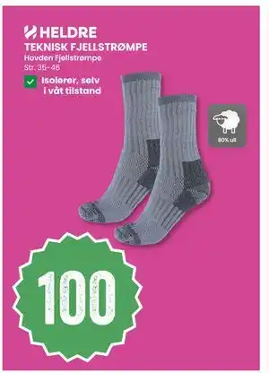 Sport Outlet TEKNISK FJELLSTRØMPE, NOK 100 tilbud