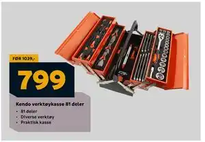 Megaflis Kendo verktøykasse 81 deler, NOK 799 tilbud