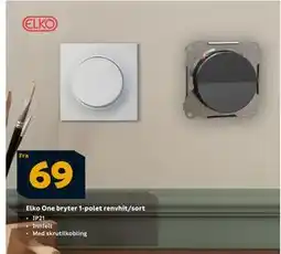 Megaflis Elko One bryter 1-polet renvhit/sort tilbud