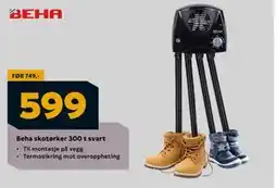 Megaflis Beha skotørker 300 t svart, NOK 599 tilbud