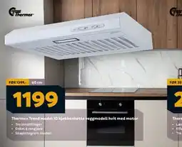 Megaflis Thermex Trend model 10 kjøkkenhette veggmodell hvit med motor, NOK 1199 tilbud